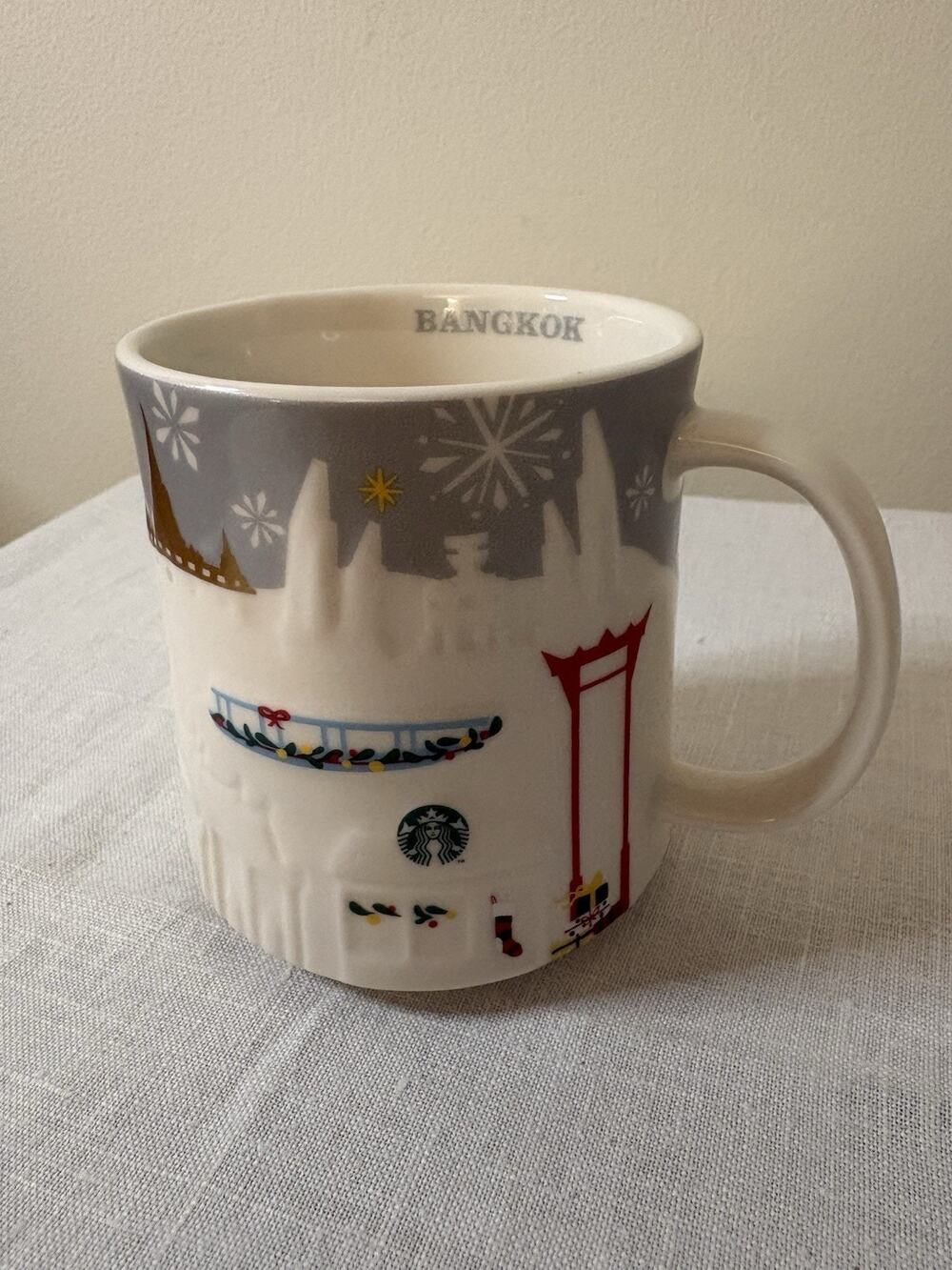 Starbucks Thailand 2016 City Relief Bangkok Silver 16oz Holiday Mug